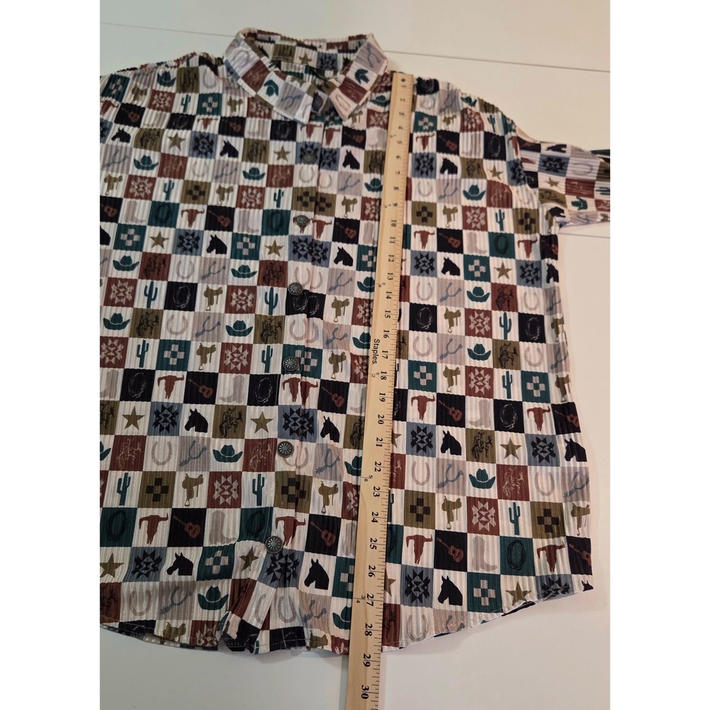 Two Fly Western Ribbed Patchwork Button Down Shir… - image 15